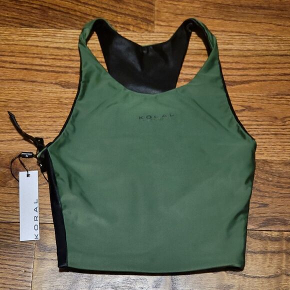 KORAL Bruna Reversible Infinity Sports Bra XS Green & Black NWT - Picture 3 of 5